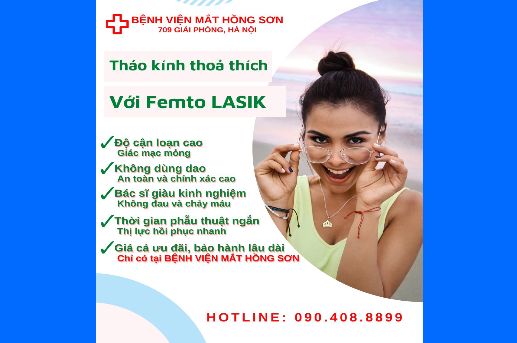Femto Lasik - Giải pháp phẫu thuật cận thị tiên tiến tại Bệnh viện Mắt Hồng Sơn