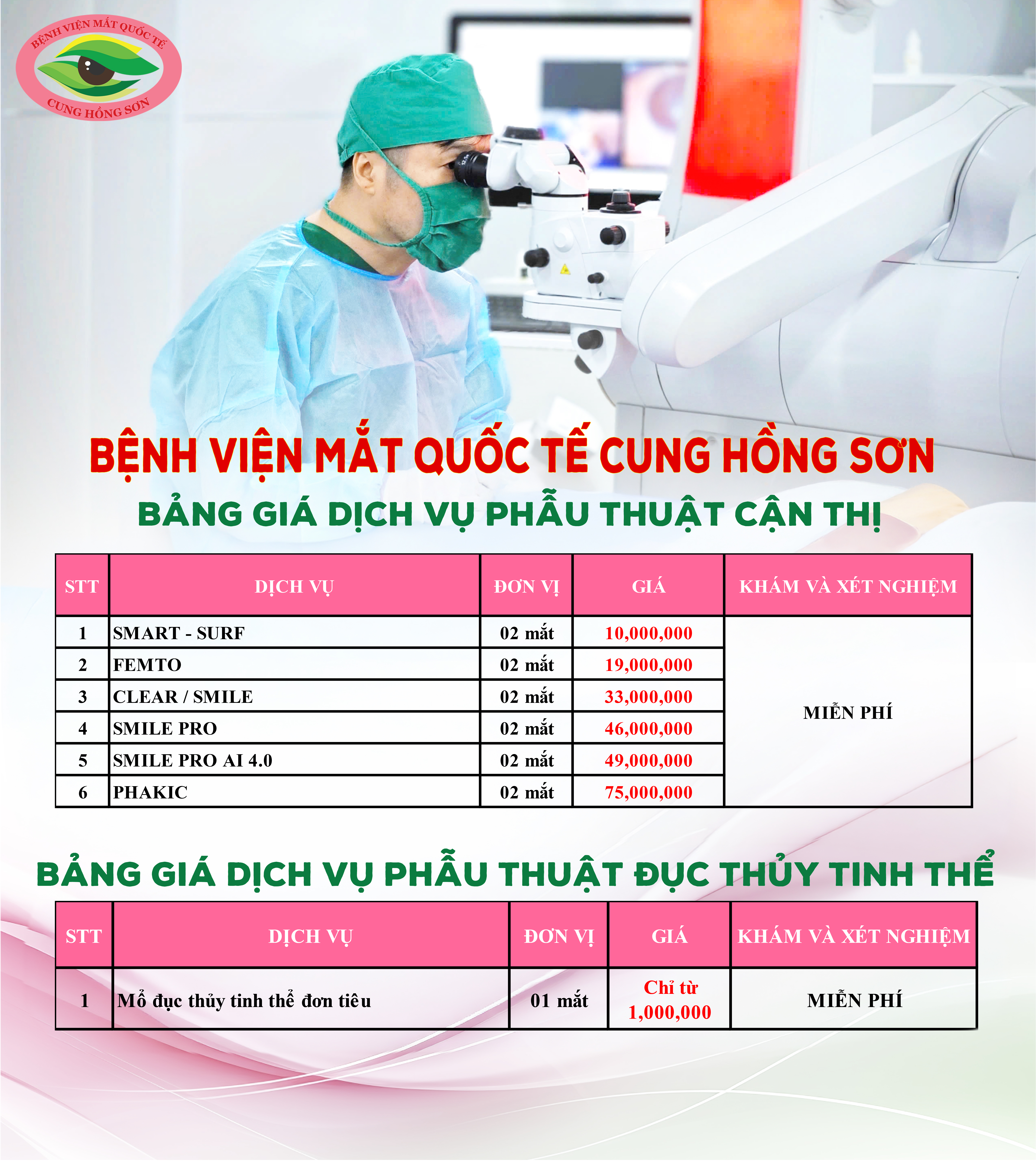 Bảng giá ưu đãi